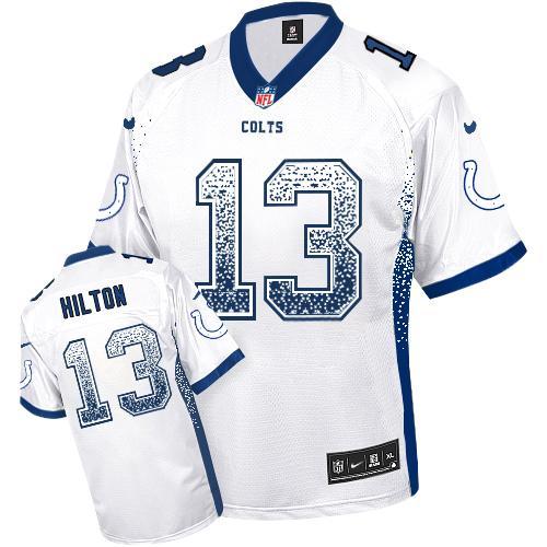 Nike Indianapolis Colts #13 TY Hilton White Men's Stitched NFL Elite Drift Fashion Jersey
