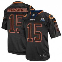 Nike Bears -15 Brandon Marshall Lights Out Black With Hall of Fame 50th Patch Stitched NFL Elite Jer