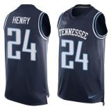 Nike Titans -24 Derrick Henry Navy Blue Alternate Stitched NFL Limited Tank Top Jersey