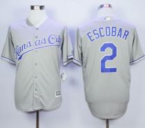 Kansas City Royals -2 Alcides Escobar Grey New Cool Base Stitched MLB Jersey