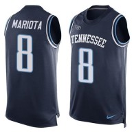 Nike Tennessee Titans -8 Marcus Mariota Navy Blue Alternate Stitched NFL Limited Tank Top Jersey