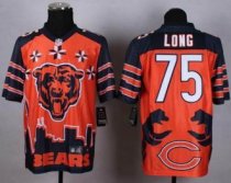 Nike Chicago Bears -75 Kyle Long Orange NFL Elite Noble Fashion Jersey