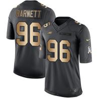 Nike Eagles -96 Derek Barnett Black Stitched NFL Limited Gold Salute To Service Jersey