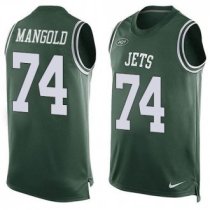 Nike New York Jets -74 Nick Mangold Green Team Color Stitched NFL Limited Tank Top Jersey