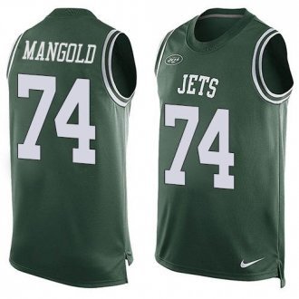 Nike New York Jets -74 Nick Mangold Green Team Color Stitched NFL Limited Tank Top Jersey