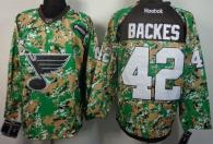 St Louis Blues -42 David Backes Camo Veterans Day Practice Stitched NHL Jersey
