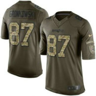 Nike New England Patriots -87 Rob Gronkowski Nike Green Salute To Service Limited Jersey
