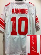 Nike New York Giants #10 Eli Manning White Men's Stitched NFL Elite Autographed Jersey