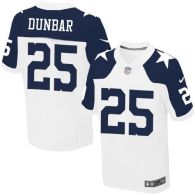 Nike Dallas Cowboys #25 Lance Dunbar White Thanksgiving Throwback Men's Stitched NFL Elite Jersey