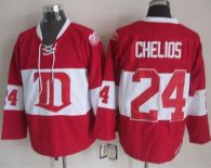 Detroit Red Wings -24 Chris Chelios Red Winter Classic CCM Throwback Stitched NHL Jersey