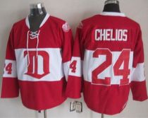 Detroit Red Wings -24 Chris Chelios Red Winter Classic CCM Throwback Stitched NHL Jersey