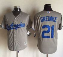 Los Angeles Dodgers -21 Zack Greinke Grey New Cool Base Stitched MLB Jersey