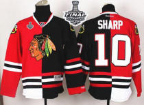Chicago Blackhawks -10 Patrick Sharp Red Black Split 2015 Stanley Cup Stitched NHL Jersey