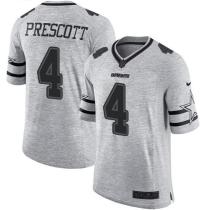 Nike Cowboys -4 Dak Prescott Gray Stitched NFL Limited Gridiron Gray II Jersey