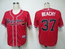 Atlanta Braves #37 Brandon Beachy Red Cool Base Stitched MLB Jersey