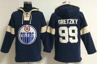 Edmonton Oilers -99 Wayne Gretzky Dark Blue Pullover NHL Hoodie