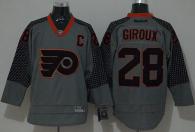 Philadelphia Flyers -28 Claude Giroux Charcoal Cross Check Fashion Stitched NHL Jersey