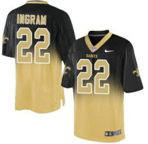 Nike Saints -22 Mark Ingram Black Gold Stitched NFL Elite Fadeaway Fashion Jersey