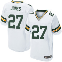 Nike Packers -27 Josh Jones White Stitched NFL Elite Jersey