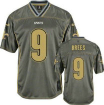 NEW New Orleans Saints -9 Drew Brees Grey NFL Elite Vapor Jerseys