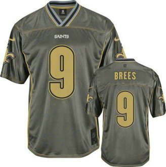 NEW New Orleans Saints -9 Drew Brees Grey NFL Elite Vapor Jerseys