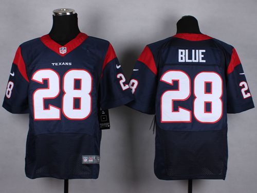 Nike Houston Texans #28 Alfred Blue Navy Blue Team Color Men's Stitched NFL Elite Jersey
