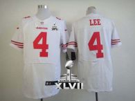 Nike San Francisco 49ers #4 Andy Lee White Super Bowl XLVII Men's Stitched NFL Elite Jersey
