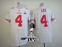 Nike San Francisco 49ers #4 Andy Lee White Super Bowl XLVII Men's Stitched NFL Elite Jersey