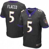 2013 NEW Baltimore Ravens -5 Joe Flacco Black NFL Jersey(New Elite)(collar Purple)