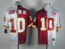 Nike Redskins -10 Robert Griffin III Burgundy Red White With 80TH Patch Stitched NFL Elite Split Jer
