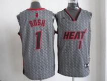 Miami Heat -1 Chris Bosh Grey Static Fashion Stitched NBA Jersey
