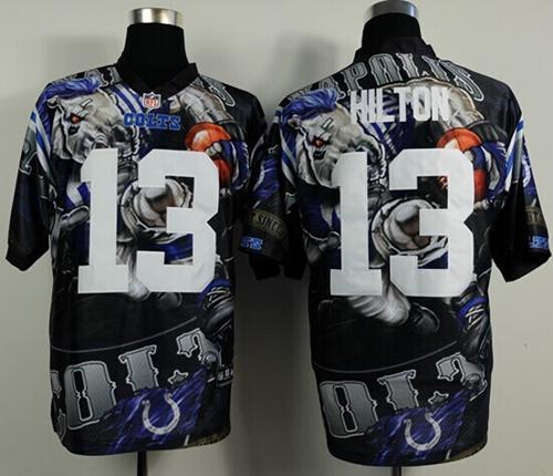Nike Indianapolis Colts #13 TY Hilton Team Color Men's Stitched NFL Elite Fanatical Version Jersey