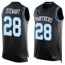 Nike Panthers -28 Jonathan Stewart Black Team Color Stitched NFL Limited Tank Top Jersey