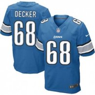 Nike Lions -68 Taylor Decker Blue Team Color Stitched NFL Elite Jersey