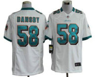 Nike Dolphins -58 Karlos Dansby White Stitched NFL Game Jersey