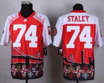 Nike San Francisco 49ers #74 Joe Staley Red Men‘s Stitched NFL Elite Noble Fashion Jersey