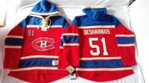 Montreal Canadiens -51 David Desharnais Red Sawyer Hooded Sweatshirt Stitched NHL Jersey