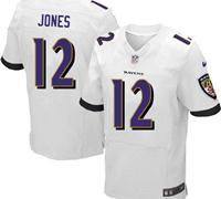 NEW Baltimore Ravens -12 Jacoby Jones White NFL Elite Jersey