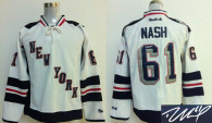 Autographed New York Rangers -61 Rick Nash White 2014 Stadium Series Stitched NHL Jersey
