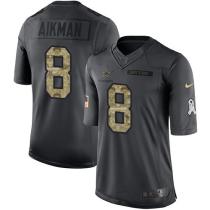 Dallas Cowboys -8 Troy Aikman Nike Anthracite 2016 Salute to Service Jersey