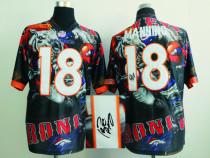Nike Denver Broncos #18 Peyton Manning Team Color NFL Elite Fanatical Version Autographed Jersey