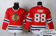 Autographed Chicago Blackhawks -88 Patrick Kane Stitched Red NHL Jersey