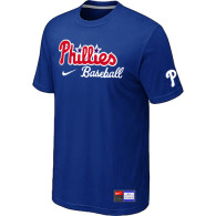 Philadelphia Phillies  Nike Short Sleeve Practice T-Shirt Blue