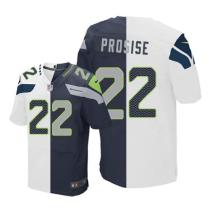 Nike Seahawks -22 C J Prosise White Steel Blue Stitched NFL Elite Split Jersey