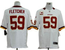 Nike Redskins -59 London Fletcher White With C Patch Stitched NFL Elite Jersey