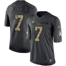 Nike Browns -7 DeShone Kizer Black Stitched NFL Limited 2016 Salute to Service Jersey