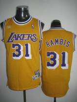 Los Angeles Lakers -31 Kurt Rambis Stitched Yellow Throwback NBA Jersey
