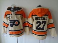 Philadelphia Flyers -27 Ron Hextall Cream Sawyer Hooded Sweatshirt Stitched NHL Jersey