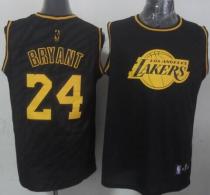 Los Angeles Lakers -24 Kobe Bryant Black Precious Metals Fashion Stitched NBA Jersey