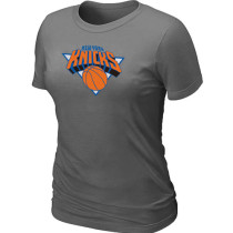 New York Knicks Big Tall Primary Logo Black Women T-Shirt (6)